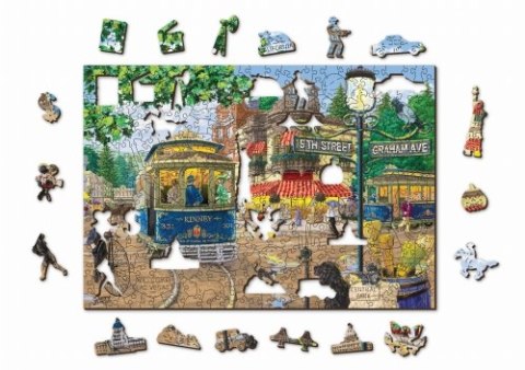 Drewniane Puzzle z figurkami - Wiktoriańska ulica rozm. XL, 1010 elementów Drewniane Puzzle z figurkami - Wiktoriańska ulica rozm. XL, 1010 elementów
