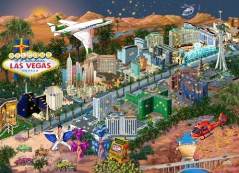 Drewniane Puzzle z figurkami - Witamy w Las Vegas, 505 elementów Drewniane Puzzle z figurkami - Witamy w Las Vegas, 505 elementów