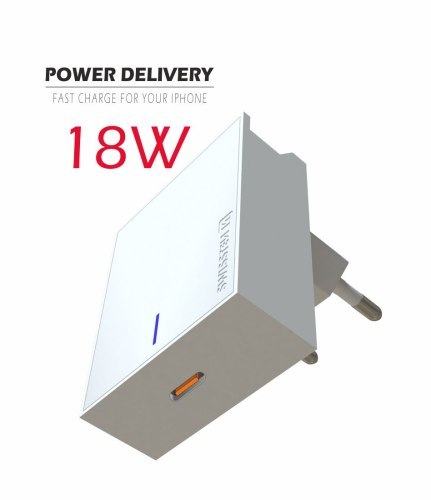 Ładowarka do iPhone 3.0 18W Power Delivery Swissten - biała Ładowarka do iPhone 3.0 18W Power Delivery Swissten - biała