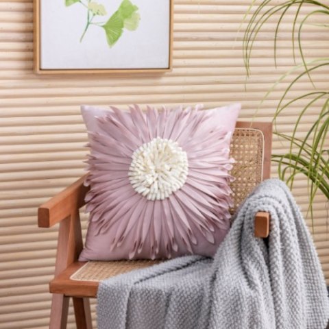 Poszewka na poduszkę - chryzantema, różowa 45*45cm Poszewka na poduszkę - chryzantema, różowa 45*45cm