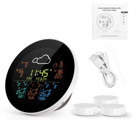 Stacja Pogodowa Tuya Wi-Fi Kolorowy LCD Stacja Pogodowa Tuya Wi-Fi Kolorowy LCD