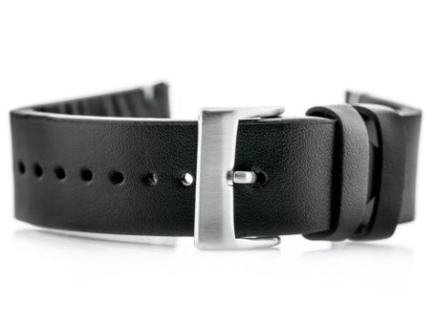 Pasek skórzany do zegarka W118 - czarny/białe - 24mm Pasek skórzany do zegarka W118 - czarny/białe - 24mm
