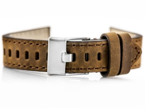 Pasek skórzany do zegarka W25 - brązowy - 22mm Pasek skórzany do zegarka W25 - brązowy - 22mm