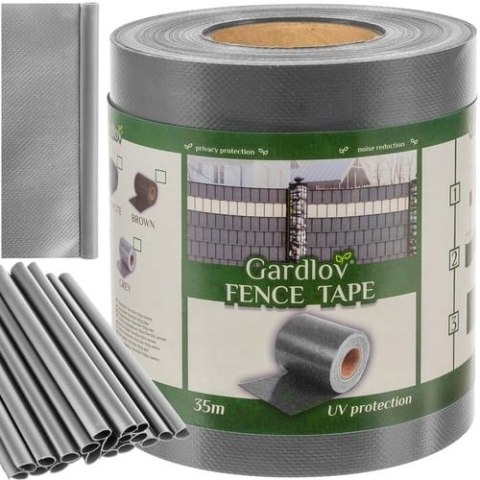 Taśma ogrodzeniowa 19cmx35m 630g/m2 szara 23704 Taśma ogrodzeniowa 19cmx35m 630g/m2 szara 23704