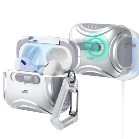 ESR CYBER FLICKLOCK HALOLOCK MAGSAFE APPLE AIRPODS PRO 1 / 2 SILVER ESR CYBER FLICKLOCK HALOLOCK MAGSAFE APPLE AIRPODS PRO 1 / 2 SILVER