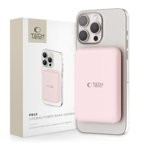TECH-PROTECT PB10 LIFEMAG MAGSAFE POWER BANK 5000MAH PINK TECH-PROTECT PB10 LIFEMAG MAGSAFE POWER BANK 5000MAH PINK