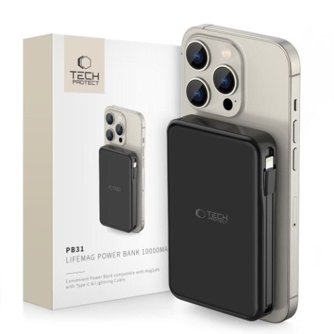 TECH-PROTECT PB31 LIFEMAG MAGSAFE POWER BANK 10000MAH BLACK TECH-PROTECT PB31 LIFEMAG MAGSAFE POWER BANK 10000MAH BLACK