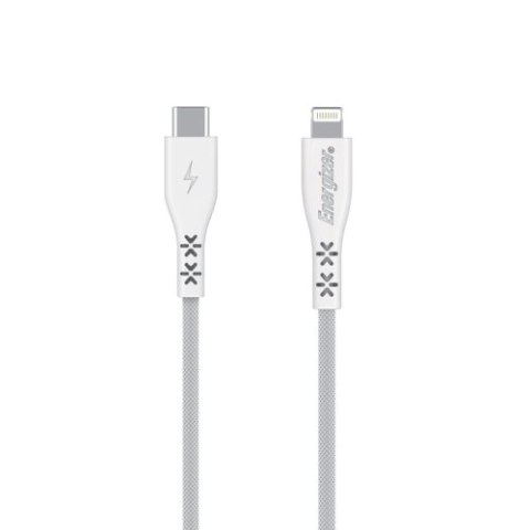 WYP Energizer HardCase - Kabel połączeniowy USB-C do Lightning certyfikat MFi 1.2m (Biały) dożywotnia gwarancja WYP Energizer HardCase - Kabel połączeniowy USB-C do Lightning certyfikat MFi 1.2m (Biały) dożywotnia gwarancja